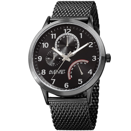 August Steiner Black Dial Men's Watch AS8230BK