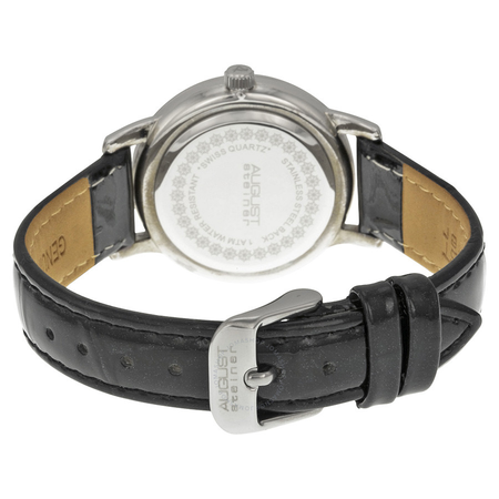 August Steiner Black Dial Silver-Tone Ladies Watch AS8056BK