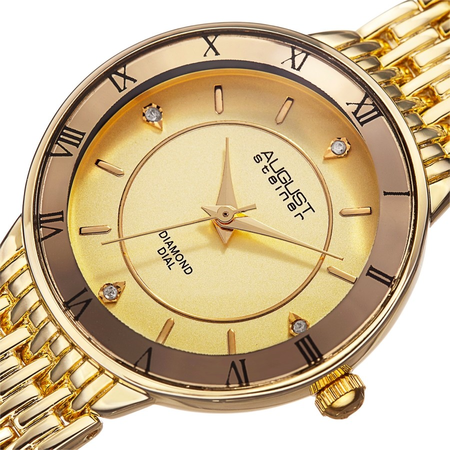 August Steiner Diamond Gold Tone Dial Ladies Watch AS8178YG