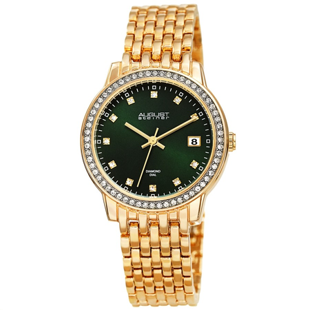August Steiner Diamond Green Dial Ladies Watch AS8262GN