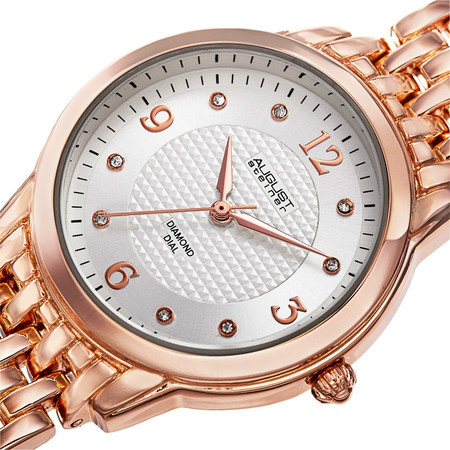 August Steiner Diamond Silver-tone Dial Ladies Watch AS8133RG