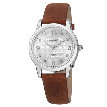 August Steiner Diamond Silver-tone Dial Ladies Watch AS8198BR
