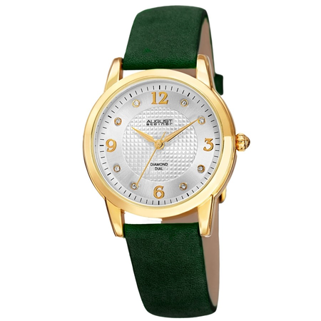 August Steiner Diamond Silver-tone Dial Ladies Watch AS8198GN