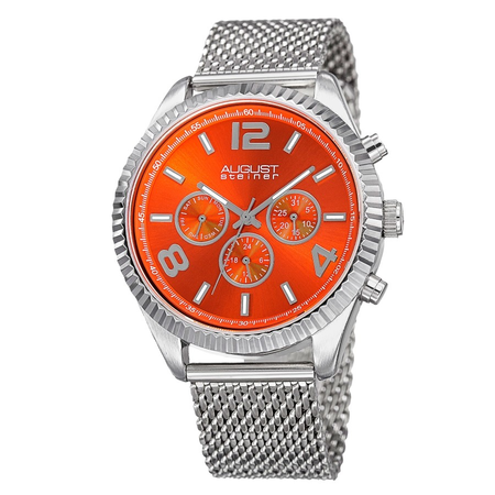 August Steiner Orange Dial Men's Watch AS8196OR