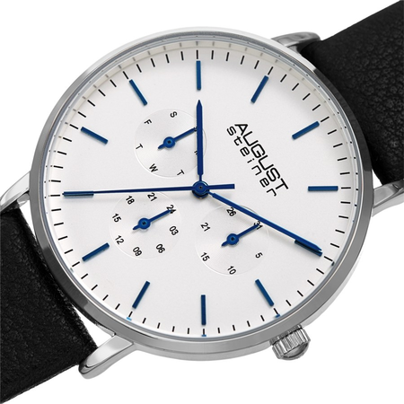 August Steiner White Dial Men's Watch AS8256SSBK