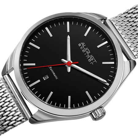 August Steiner Black Dial Men's Watch AS8265SSBK
