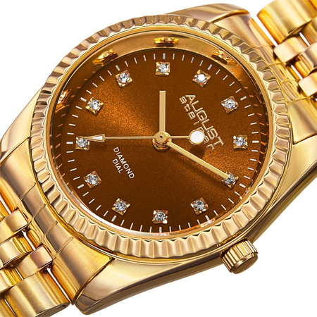 August Steiner Diamond Brown Dial Ladies Watch AS8170YGBR