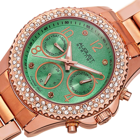 August Steiner Diamond Green Dial Ladies Watch AS8136GN