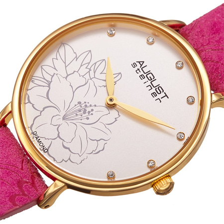 August Steiner Diamond Silver-tone Dial Ladies Watch AS8242PK