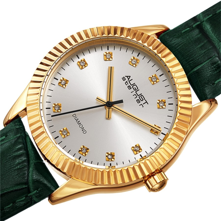 August Steiner Diamond Silver-tone Dial Ladies Watch AS8277GN