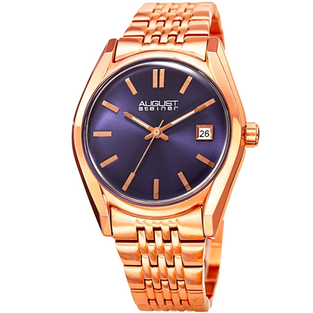 August Steiner Purple Dial Ladies Watch AS8235RGBU