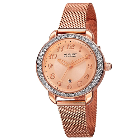 August Steiner Rose Gold-tone Dial Ladies Watch AS8192RG