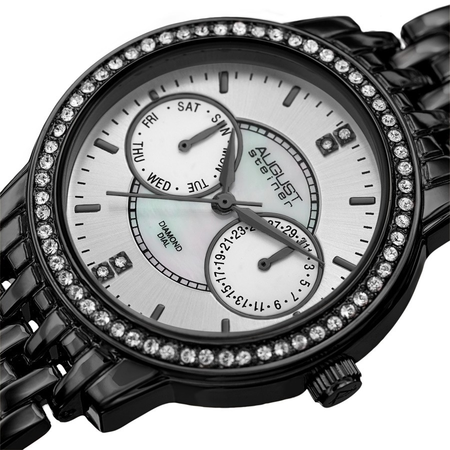 August Steiner Silver-tone Dial Ladies Watch AS8228BK