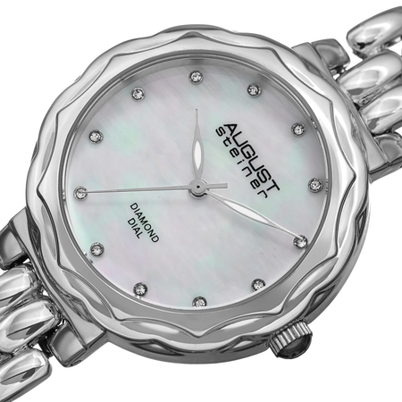 August Steiner White Dial Ladies Watch AS8248SS