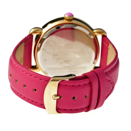 Bertha Ashley Gold-tone Steel Blue Leather Strap Multicolor Owl Dial Ladies Watch GIOGFAI003