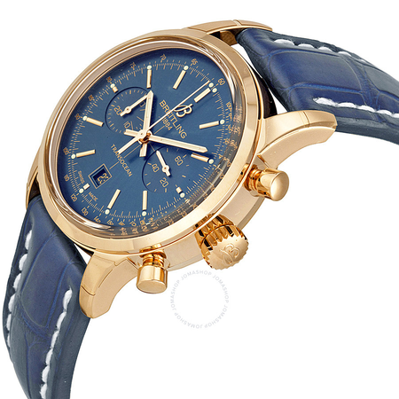 Breitling Transocean Chronograph 38 Blue Dial 18kt Rose Gold Men's Watch R4131012/C863