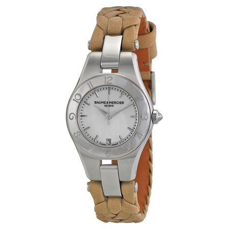 Baume et Mercier Baume and Mercier Linea Mother of Pearl Dial Beige Leather Ladies Watch 10116