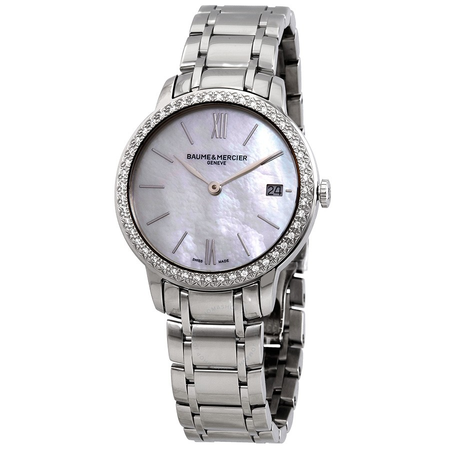 Baume et Mercier Classima Quartz White Mother of Pearl Dial Ladies Watch 10478