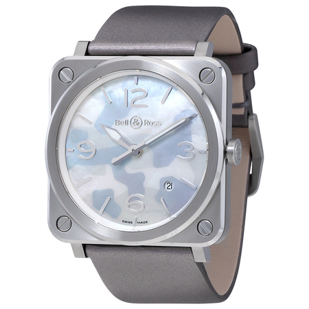 Bell and Ross Aviation Grey Camouflage Mother of Pearl Dial Ladies Watch BRS-CAMO-ST