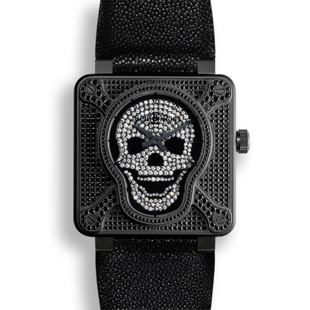 Bell and Ross Diamond Dial Black Titanium Automatic Men's Watch BR0192-AIRBOR-FLD