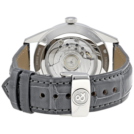 Bell and Ross Vintage Officer Silver Dial Grey Alligator Strap Automatic Men's Watch BR123-OFFICER-SIL BRG123-WH-ST/SCR