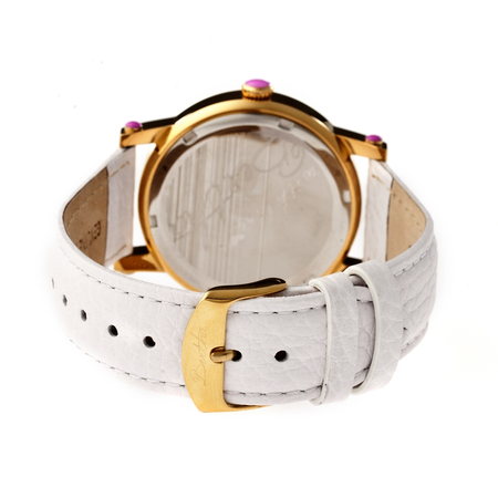 Bertha Betsy Mother of Pearl Elephant Dial White Leather Ladies Watch BTHBR5703
