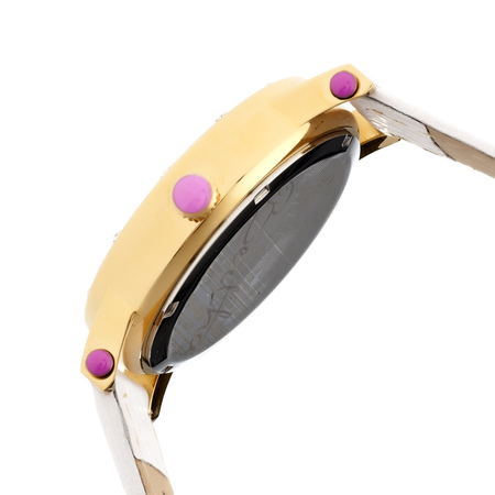 Bertha Betsy Mother of Pearl Elephant Dial White Leather Ladies Watch BTHBR5703