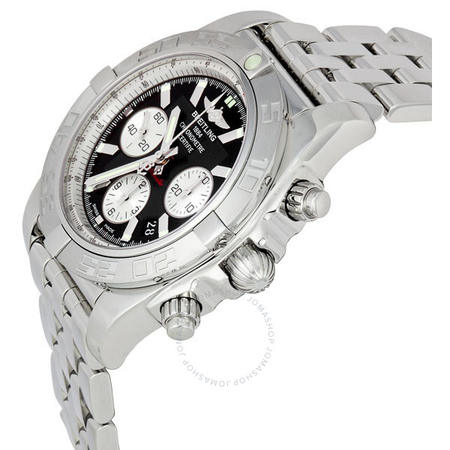 Breitling Chronomat 44 Onyx Black Dial Chronograph Men's Watch AB011011-B967SS AB011011/B967