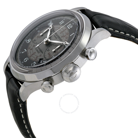 Baume et Mercier Baume and Mercier Capeland Flyback Chronograph Grey and Silver Dial Leather Men's Watch 10086