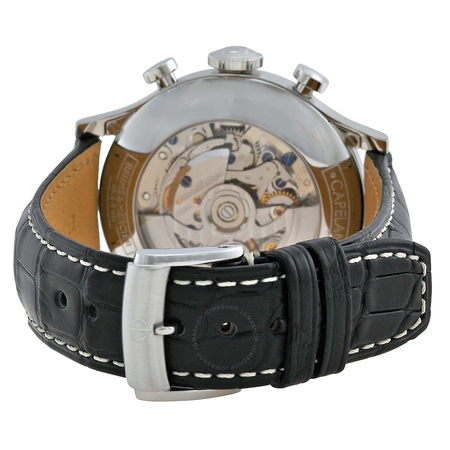 Baume et Mercier Baume and Mercier Capeland Flyback Chronograph Grey and Silver Dial Leather Men's Watch 10086