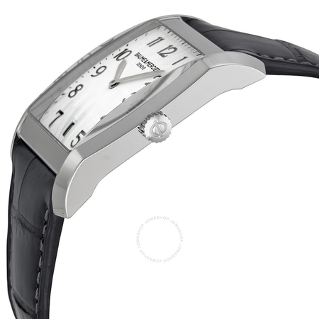 Baume et Mercier Baume and Mercier Silver Dial Black Leather Men's Watch 10154