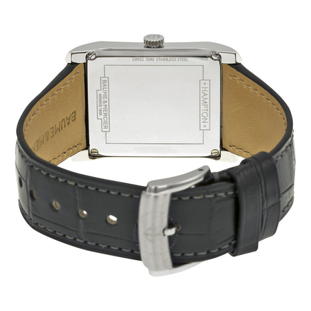 Baume et Mercier Baume and Mercier Silver Dial Black Leather Men's Watch 10154