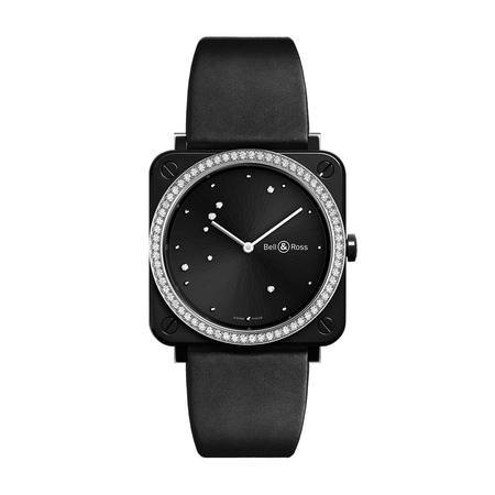 Bell and Ross Black Diamond Eagle Quartz Black Dial Ladies Watch BRS-EBL-CE-LGD/SCA BRS-EBL-CE-LGD/SCA