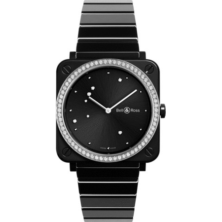 Bell and Ross Black Diamond Eagle Quartz Black Dial Ladies Watch BRS-EBL-CE-LGD/SCE BRS-EBL-CE-LGD/SCE