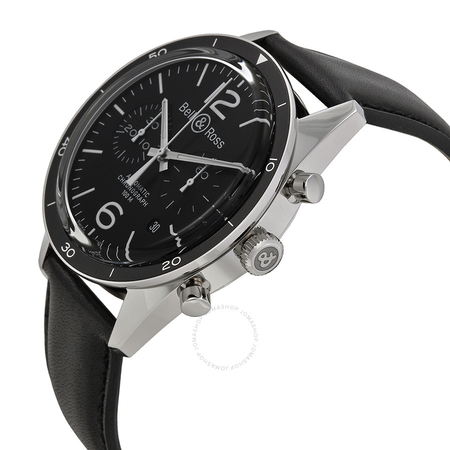 Bell and Ross Vintage Automatic Chronograph Black Dial Men's Watch BRG126-BL-BE/SCA