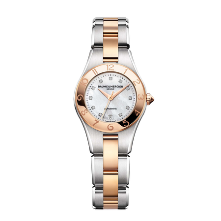 Baume et Mercier Baume and Mercier Mother of Pearl Diamond Dial 18kt Rose Gold Steel Ladies Watch 10114