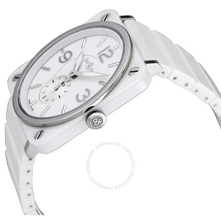Bell and Ross Aviation 39 MM White Unisex Watch BRS-WH-CERAMIC/SCE