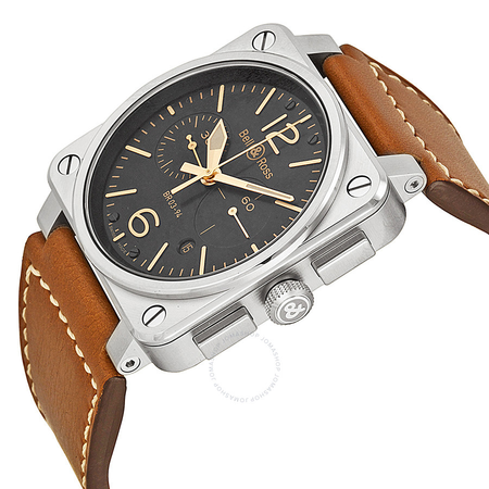 Bell and Ross Aviation Golden Heritage Chronograph Automatic Men's Watch BR0394-GOLD-HER BR0394-ST-G-HE/SCA