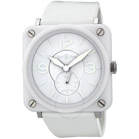 Bell and Ross Aviation White Phantom White Rubber Unisex Watch BRSWHCPHSRB BRS-WHC-PH-SRB