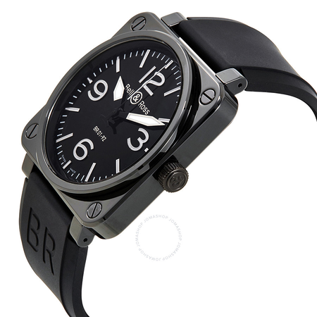 Bell and Ross BR 01 Instrument Automatic Black Dial Men's Watch BR0192-BL-CER-SRB BR0192-BL-CER/SRB