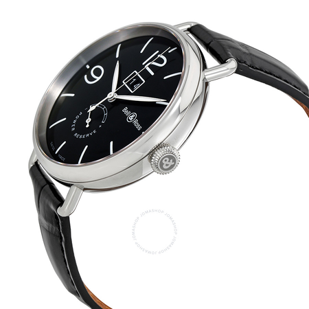 Bell and Ross Vintage Grande Date Reserve Galvanic Black Sunburst Dial Automatic Men's Watch BRWW190-BL-ST/SCR