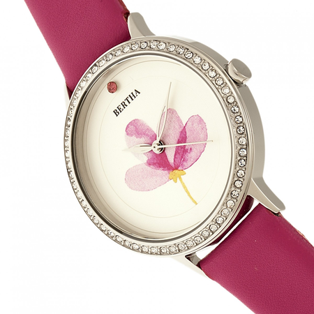 Bertha Delilah Quartz Crystal White Dial Ladies Watch BR8603