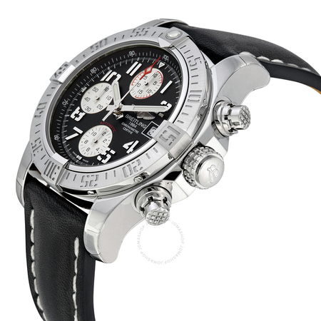 Breitling Avenger II Automatic Chronograph Black Dial Black Leather Men's Watch A1338111-BC33BKLD A1338111-BC33-436X-A20D.1