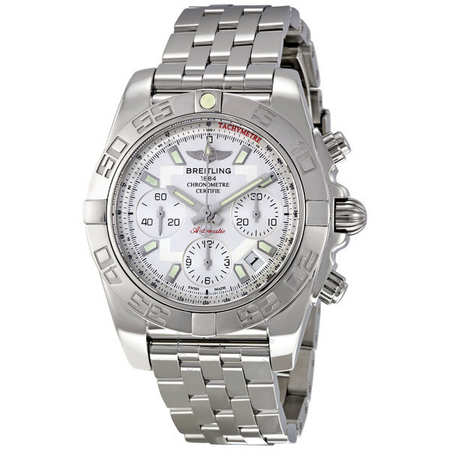 Breitling Chronomat 41 Chronograph Silver Dial Men's Watch AB014012-G711SS AB014012/G711
