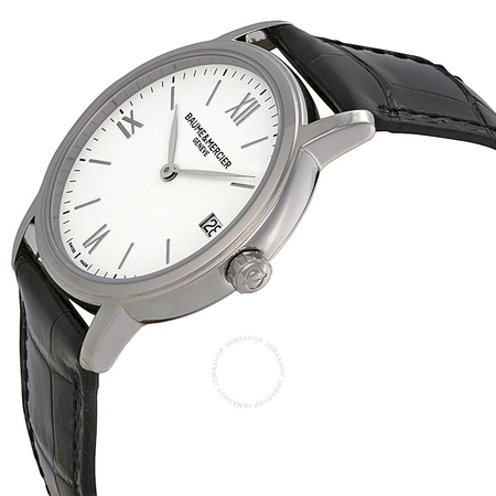 Baume et Mercier Baume and Mercier Classima Silver Dial Black Leather Ladies Watch 10148