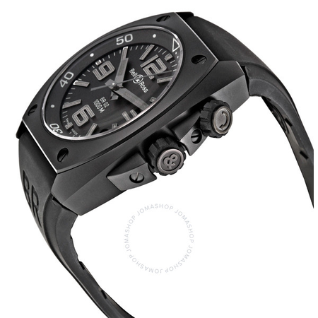 Bell and Ross Phantom Black Dial Automatic Black Rubber Men's Watch BR0292-CA-PH