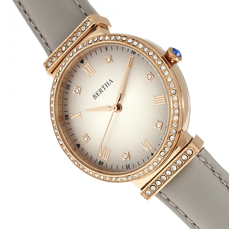 Bertha Allison Quartz Crystal Grey Dial Ladies Watch BR9305