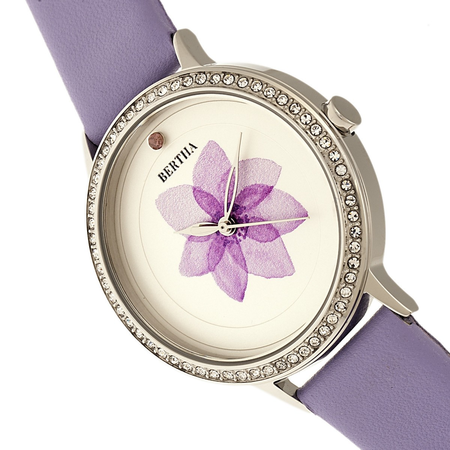 Bertha Delilah Quartz Crystal White Dial Ladies Watch BR8602