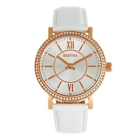Bertha Bertha Lydia Quartz Crystal Silver Dial Ladies Watch BR9504 BR9504