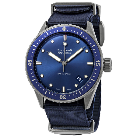 Blancpain Fifty Fathoms Bathyscaphe Automatic Blue Dial Men's Watch 5000-0240-NAOA